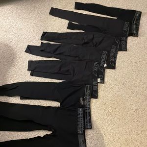 7 pairs of Gym Shark black stretch leggings small